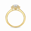 Cushion Cut 0.98ct Diamond Halo Engagement Ring