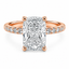 Lab Grown Diamond Cushion Cut 3.04ct Solitaire Engagement Ring With Diamond Shoulders & Hidden Halo