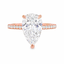 Lab Grown Pear Cut 3.25ct Diamond Engagement Ring with Diamond Shoulders & Hidden Halo