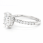 Lab Grown Oval Cut 2.00ct Diamond Engagement Ring with Diamond Shoulders & Hidden Halo