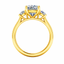 Lab Grown Cushion Cut 2.50ct Diamond Engagement Ring With Round Brilliant Cut Side Stones