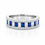 Baguette & Round Brilliant Cut Sapphire & Diamond Half Hoop Eternity Ring