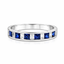 Princess & Baguette Cut Sapphire & Diamond Half Hoop Eternity Ring