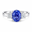 Oval Cut Tanzanite With Round Brilliant Cut Side Stones