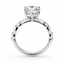 Lab Grown Diamond Pear Cut 3.01ct Solitaire Engagement Ring With Diamond Shoulders