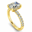 Lab Grown Radiant Cut 2.71ct Diamond Engagement Ring with Diamond Shoulders & Hidden Halo