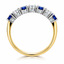 Round Brilliant Cut Sapphire & Diamond 7 Stone Eternity Ring