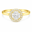 Lab Grown Round Brilliant Cut 1.01 Diamond With Diamond Halo