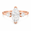 Lab Grown Marquise Cut 1.52ct Diamond Engagement Ring With Pear Cut Side Stones