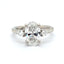 Lab Grown Oval Cut 2.00ct Diamond Engagement Ring With Lab Grown Pear Cut Diamond Side Stones