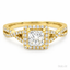 Princess Cut 0.60ct Diamond Halo Engagement Ring
