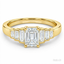 Emerald Cut 0.70ct Diamond Engagement Ring with Baguette Cut Diamond Side Stones