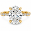 Lab Grown Oval Cut 3.89ct Diamond Engagement Ring with Diamond Shoulders & Hidden Halo