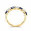 Round Brilliant Cut Sapphire & Diamond 7 Stone Eternity Ring
