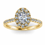 Oval Cut 0.74ct Diamond Halo Engagement Ring