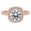 Lab Grown Round Brilliant Cut 1.42 Diamond With Diamond Halo & Diamond Shoulders