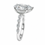 Lab Grown Diamond Pear Cut 3.01ct Solitaire Engagement Ring With Diamond Shoulders