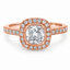 Cushion Cut 0.98ct Diamond Halo Engagement Ring