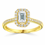 Emerald Cut 0.71ct Diamond Halo Engagement Ring