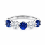 Round Brilliant Cut Sapphire & Diamond 5 Stone Eternity Ring