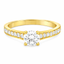 Round Brilliant Cut 0.50ct Diamond Engagement Ring with Diamond Shoulders