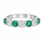 Round Brilliant Cut Emerald & Diamond 7 Stone Eternity Ring