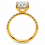 Lab Grown Oval Cut 3.89ct Diamond Engagement Ring with Diamond Shoulders & Hidden Halo