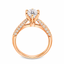 Round Brilliant Cut 0.91ct Diamond Engagement Ring with Diamond Shoulders