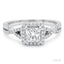 Princess Cut 0.60ct Diamond Halo Engagement Ring