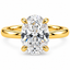 Lab Grown Oval Cut 2.22ct Diamond Solitaire Engagement Ring With Hidden Halo & Diamond Bridge