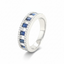 Baguette & Round Brilliant Cut Sapphire & Diamond Half Hoop Eternity Ring
