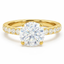 Round Brilliant Cut 1.00ct Diamond Engagement Ring with Diamond Shoulders