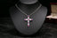 Round Brilliant Cut Pink Sapphire & Diamond Cross Pendant