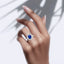 Oval Cut Sapphire With Round Brilliant Cut Diamond Cluster