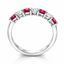 Round Brilliant Cut Ruby & Diamond 7 Stone Eternity Ring
