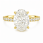 Lab Grown Oval Cut 3.04ct Diamond Engagement Ring with Diamond Shoulders & Hidden Halo