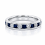 Round Brilliant Cut Sapphire & Diamond Half Hoop Eternity Ring