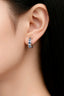 Round Brilliant Cut Sapphire & Diamond Channel Set Hoop Earrings