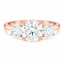 Lab Grown Round Brilliant Cut 1.56ct Diamond Trilogy Engagement Ring