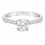 Round Brilliant Cut 0.70ct Diamond Engagement Ring with Diamond Shoulders