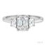Emerald Cut 1.00ct Diamond with Trapeze Cut Diamond Trilogy Engagement Ring