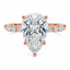 Lab Grown Diamond Pear Cut 3.01ct Solitaire Engagement Ring With Diamond Shoulders
