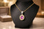 Oval Cut Pink Sapphire & Diamond Cluster Pendant