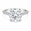 Lab Grown Round Brilliant Cut 3.00ct Diamond Solitaire Engagement Ring With Diamond Shoulders & Hidden Halo