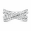 Round Brilliant Cut 1.14ct Diamond 4 Row Crossover Half Hoop Eternity Ring