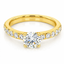 Round Brilliant Cut 0.75ct Diamond Engagement Ring with Diamond Shoulders