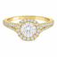 Round Brilliant Cut 0.70ct Diamond Halo Engagement Ring