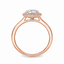 Cushion Cut 0.98ct Diamond Halo Engagement Ring