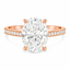 Lab Grown Oval Cut 3.50ct Diamond Engagement Ring with Diamond Shoulders & Hidden Halo
