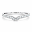 Round Brilliant Cut Diamond Grain Set Wishbone Wedding Band 0.36cts